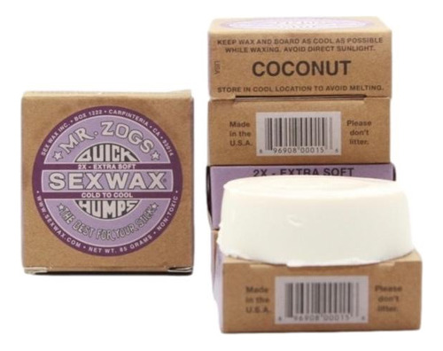 Cera Surf Agua Fria Pack 6 Sexwax Quickhump + Envio Gratis 