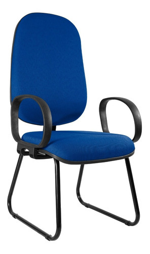 Cadeira Ecoflex Presidente Pé Fixo Sky Com Braço Corsa Cor Azul Material do estofamento Tecido