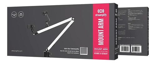 Suporte Para Microfone Streamplify Mount Arm Branco