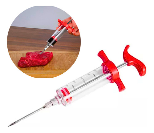 Jeringa Adobar Carne Pollo Cerdo Gastronómica Aguja Acero