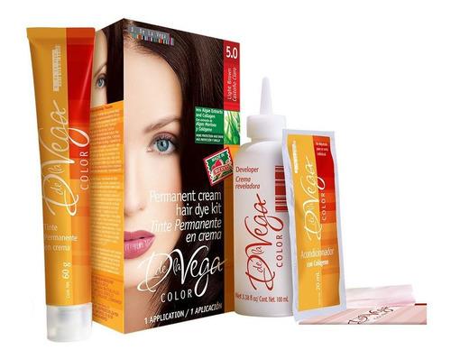 Imagen 4 de 9 de Tinte Permanente En Crema, 5.0 Castaño Claro Pc
