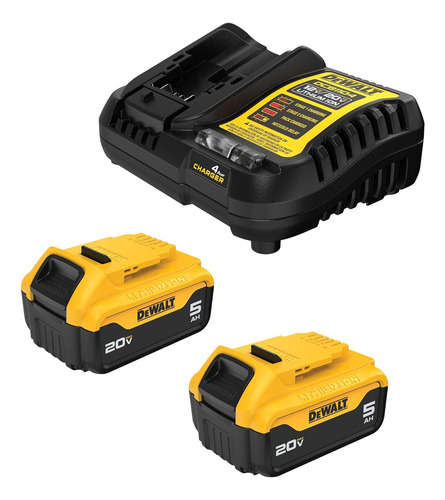 Dewalt 20v Max Xr 5.0 Ah Batería 2 Unidades Con Cargador