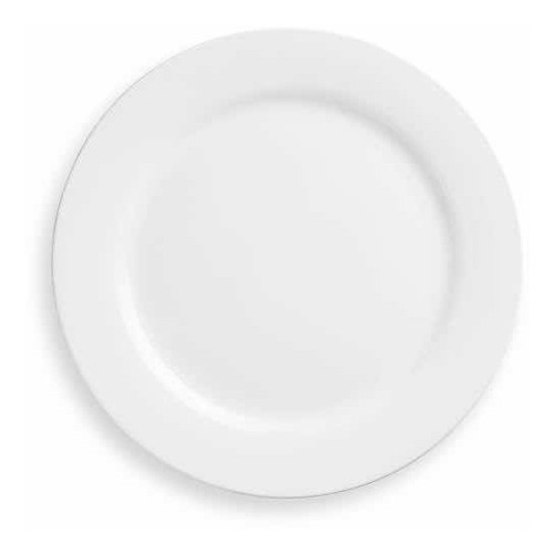 Plato Cerámica Blanca Llano 27 Cm 10.5  Porcelana 3,5 Vrd