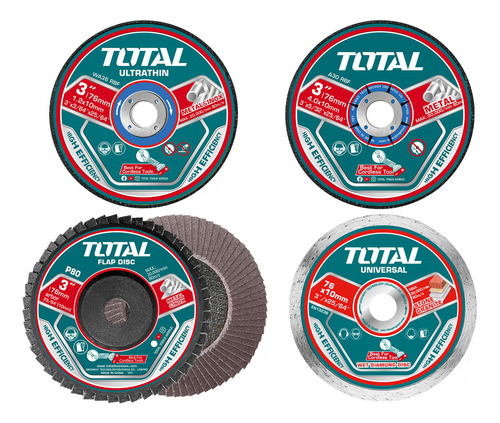 Set 30 Discos Corte Y Desbaste Total Para Mini Amoladora 3'' Color Turquesa