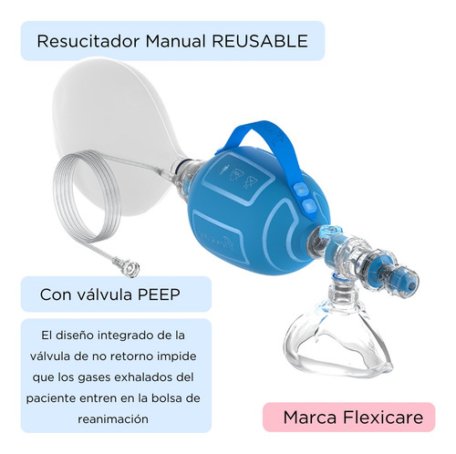 Resucitador Manual Tipo Ambu Reusable C/ Válvula Pediátrico