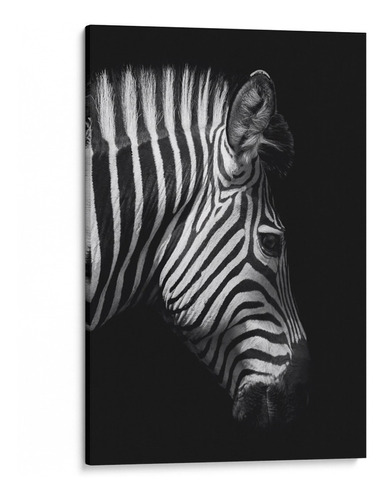 Quadro Decorativo Zebra Em Tela Canvas Zebra 60x90 Cm