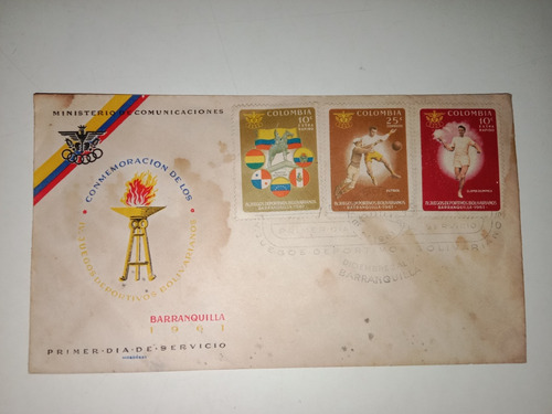 3 Estampillas Juegos Deportivos Barranquilla 1961