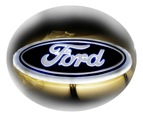 23 * 9cm Led Ford 3d Logo Luz Blanca Clara