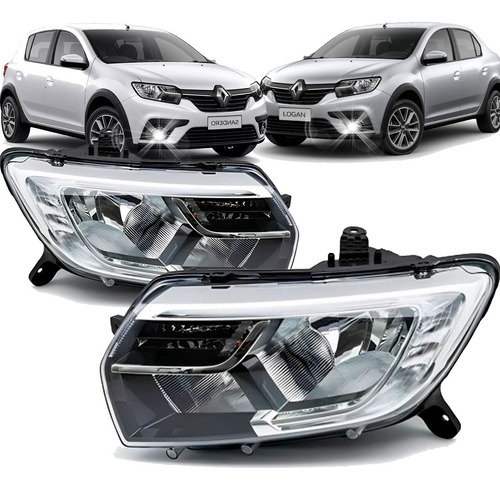 Farol Esquerdo Sandero Logan 2020 2021 2022 2023 2024 Led