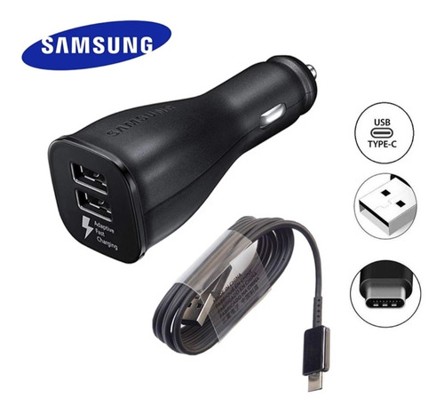 Cargador Auto Samsung Usb Tipo C Carga Rápida 