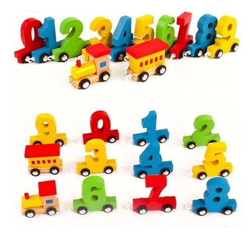 Juguete Educativo Tren De Bloques De Construcción De Madera