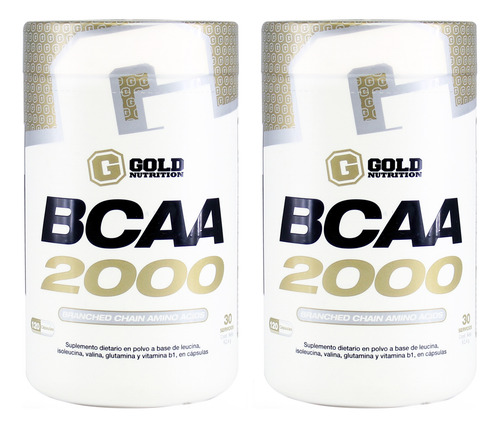 Gold Nutrition X2 Bcaa 2000 Suplemento Aminoácidos 120c 3c