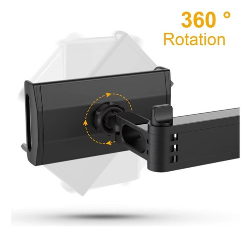 Soporte Brazo Auto Tablet 360° Ajustable Cabecera 360°