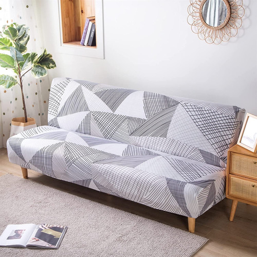 Funda De Sofa Cama Sin Brazos Triangulos Grises Eleoption