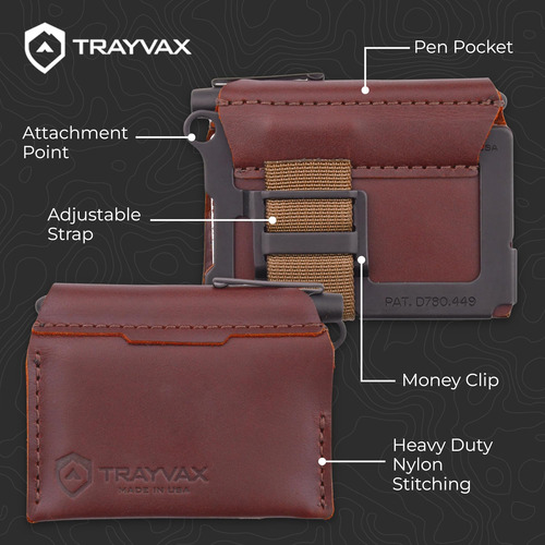 Trayvax Summit Notebook Wallet, Pequeño Tarjetero De Cuero Y