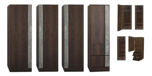 Imagen 2 de 6 de Ropero Terra Con Entrepaños Tabaco Con Concret Këssa Muebles