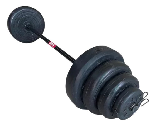 Barra Entrenamiento 8 Discos 70 Libras Total Gym Fitness Negro