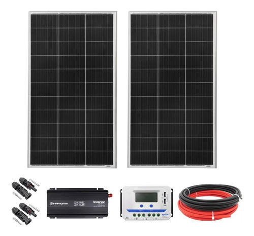 Kit De Energia Solar 2 Painel Solar 160w Inversor 1000w 110v