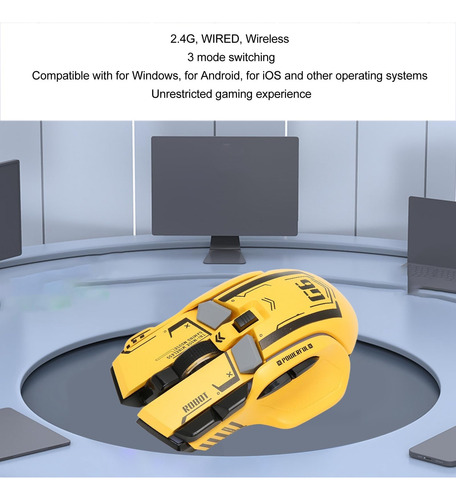 Mouse De Juegos Bluetooth Heeyzoki, Bluetooth Cableado De Mo
