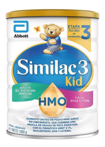 Leche de fórmula en polvo Abbott Similac 3 Kid Prosensitive sabor vainilla en lata de 1.8kg - 2  a 3 años