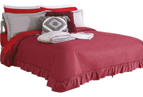 Colcha Neo Individual Poliéster Concord Color Vino Liso