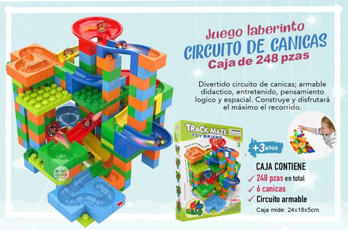 Circuito De Canicas Track Maze Toy Bricks 248 Piezas