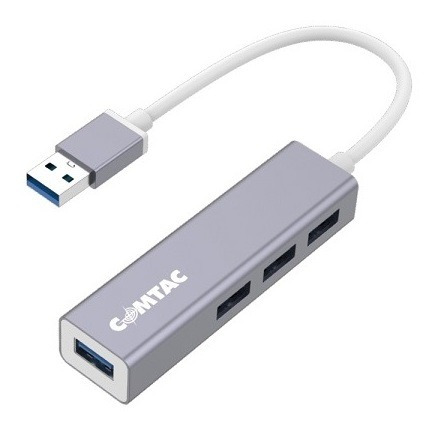 Hub Usb 3.0 4 Portas Usb 3.0 Aluminium Cinza Comtac 9396