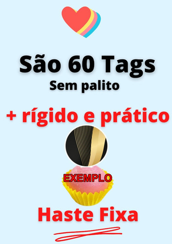 60 Tags Para Doces Docinho - Futebol Menina - Haste Fixa