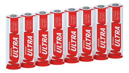 Bevigor Paquete De 8 Baterias Aa De Ultra Litio, 3500 Mah 1.