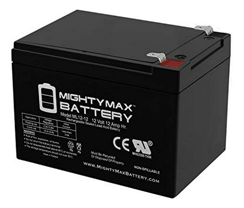 Batería Ml12-12 Mighty Max - 12v 12ah F2, Reemplazo 6dzm-10