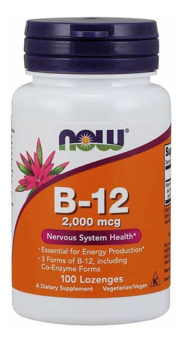 Vitamina B12 2000 Mcg X 100 Cápsulas Veganas- Now Foods