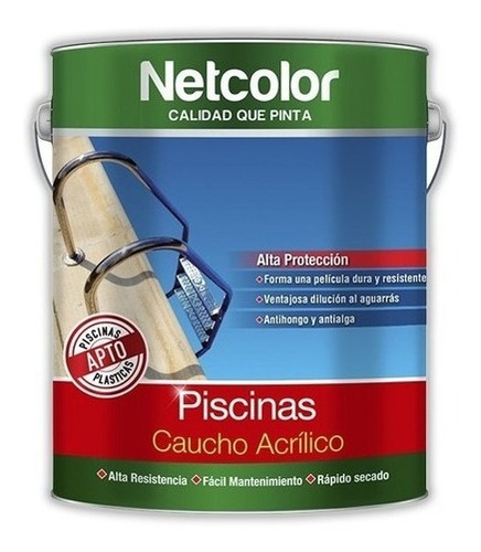 Pintura Piletas Al Caucho / Fibra Netcolor X4l