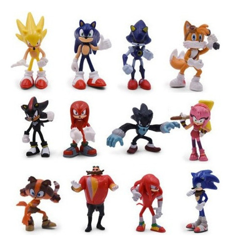 Conjunto De 12 Bonecas Sonic The Hedgehog