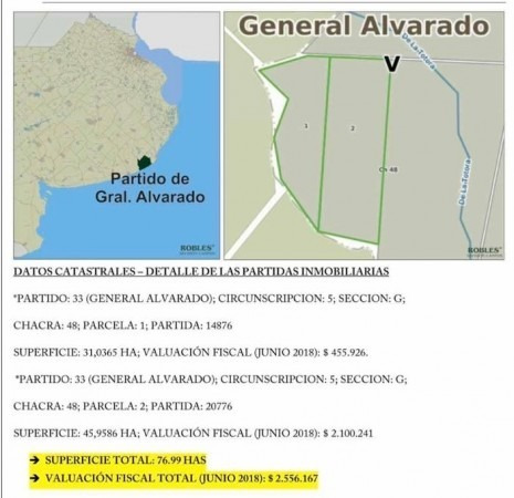 Campo 78 Hectareas Miramar 75% Cultibable Y Ganadero