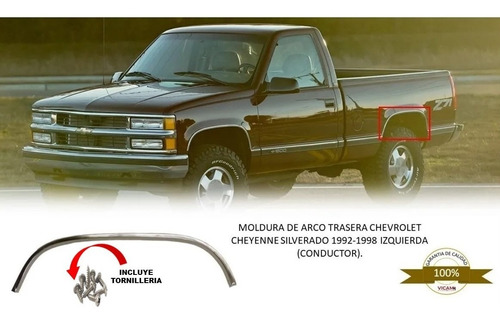 Moldura De Arco Trasera Cheyenne Silverado 92-98 Izquierda. 