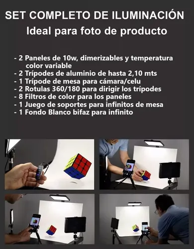 Set 2 Paneles Led Fotografia Profisional + 3 Tríp + Infinito