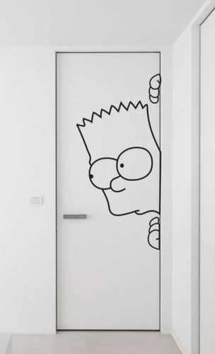 Vinilo Decorativo Pared Simpson Bart Puerta Baño Dormitorio