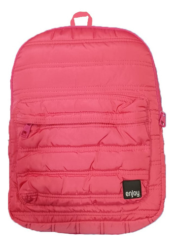 Mochila Espalda Enjoy Buenos Aires Color Fucsia Diseño De La Tela Pink Bs As