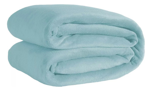 Cobertor Manta Microfibra Casal Queen Lisa Casa Laura Enxovais 2,00m X 1,80m Premium Soft Veludo Azul Claro