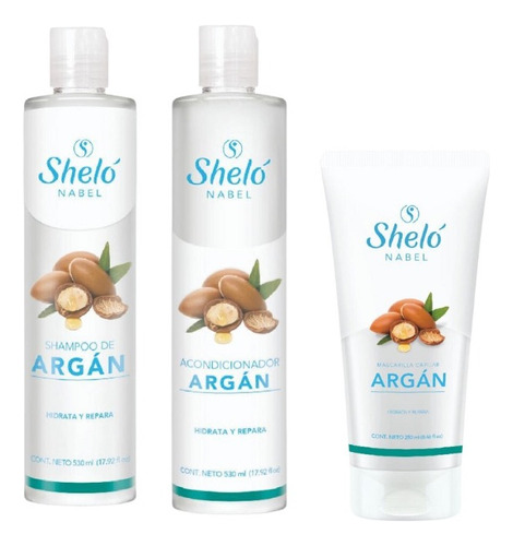 Argan Shampoo + Acondiconador + Mascarilla Shelo Nabel® Kit 