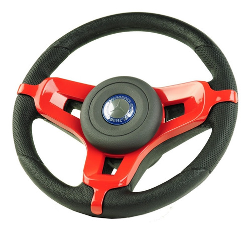 Volante Esportivo Mustang P/ Caminhão Mercedes Vermelho Cubo