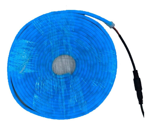 5m Mangueira Fita Led 12v Neon Corte 5cm Alto Brilho+ Fonte Cor Da Luz Azul Claro 110v/220v