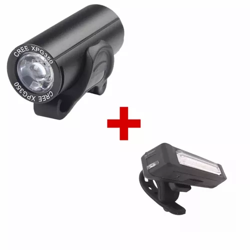 Combo Luces Recargables Bicicleta Delantera Y Trasera