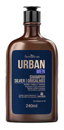 Farmaervas Urban Men Shampoo Silver Grisalhos 240ml 