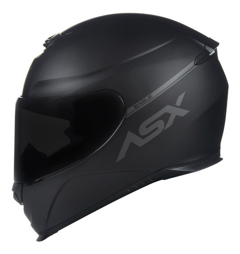 Capacete Asx Eagle Solid Preto Fosco + Viseira Fumê Tamanho do capacete 56-S