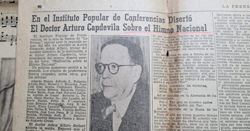 Himno Nacional Argentino. Lote De 7 Recortes Periodísticos. (Usado)