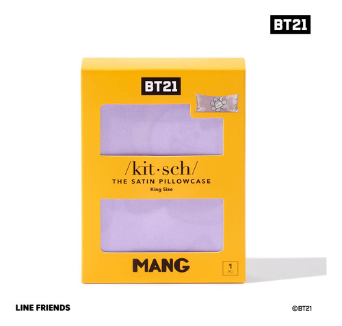 Funda De Almohada De Satén Kitsch X Bt21 (mang) Para Almohad