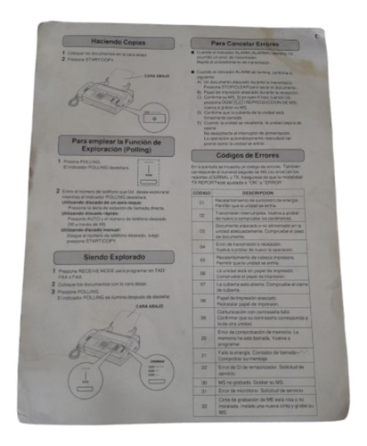 Fax Panasonic Kx-f90 + Contestador+ Manos Libres (Usado)