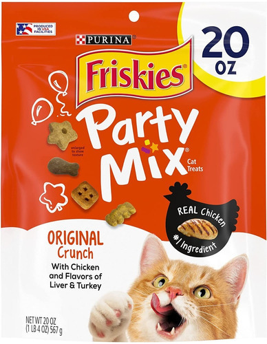 Purina Friskies Party Mix Golosina Gatos Origina Crunch 567g