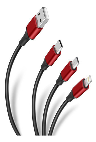 Cable 3 En 1, Usb A / Micro Usb / Usb C | Pod-419